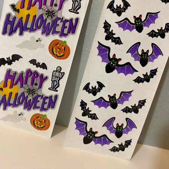 Vintage Sandylion Halloween Stickers Set Bats Ghosts Pumpkins Skeletons - Picture 4 of 7